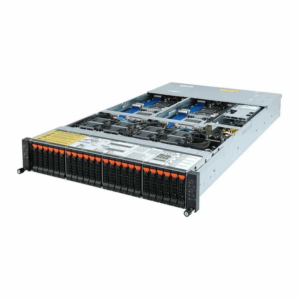 (image for) Gigabyte H262-Z62 Dual 2nd Gen EPYC Rome CPU 2U 4 Node Barebone Server